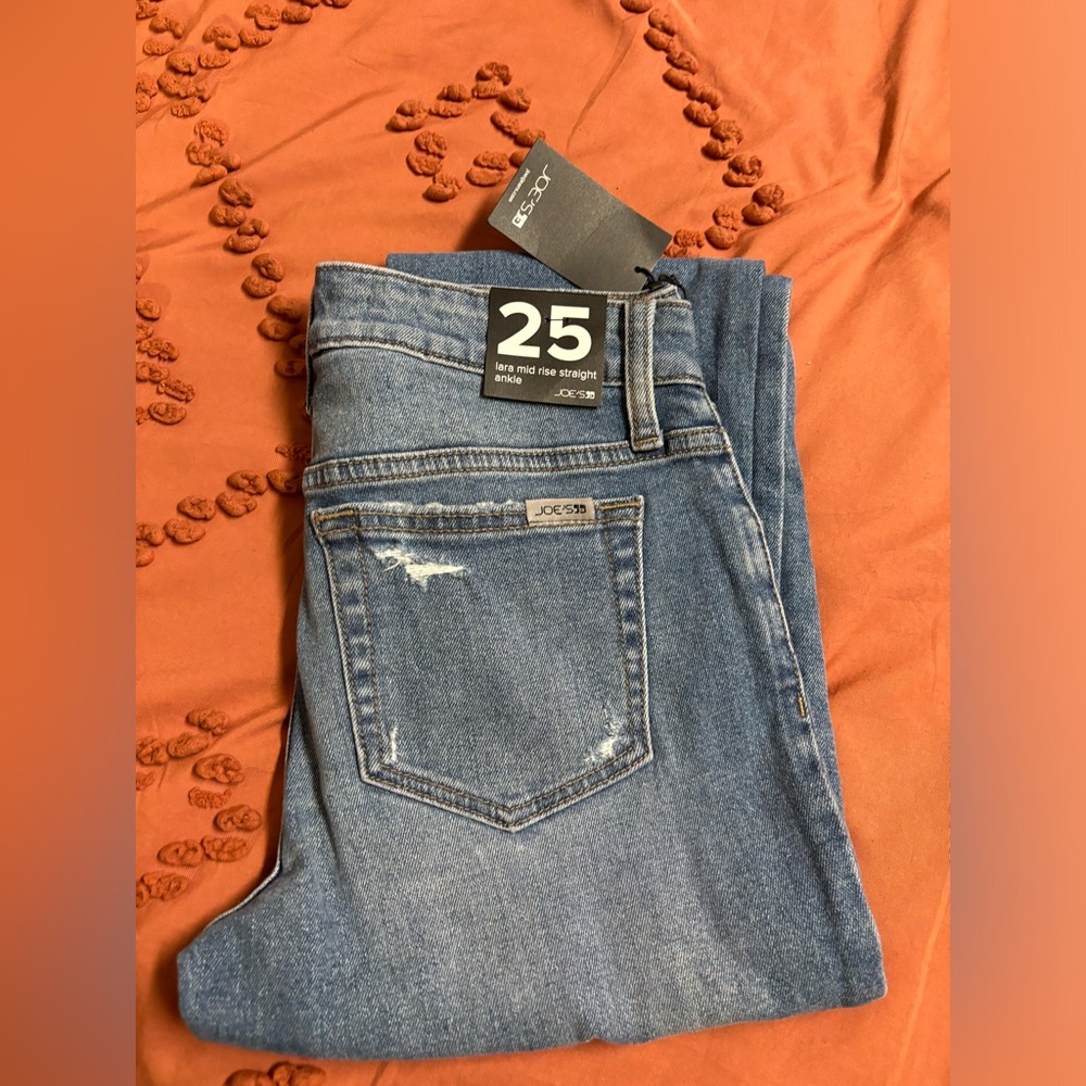 NWT Joe's Jeans Lara Midrise Straight Ankle Classic Indigo Denim